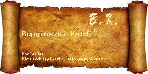Bugyinszki Kató névjegykártya